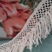 Cotton Lace Fringe Trim by the yard, Ivory chainette fringe, Off-White Cotton Lace Fringe, 2" kimono trim, 2 yards cotton tassel trim - L29
