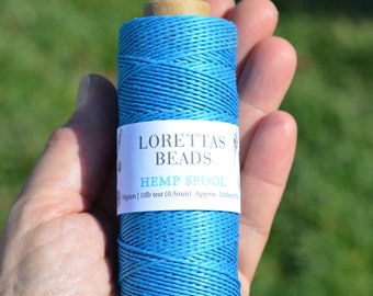 Bright Blue 10lb. Hemp Cord .5mm Spool HC126