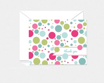 Polka Dot Thank You Cards - Set of 8