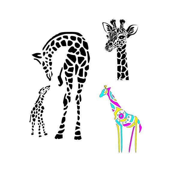 Giraffe SVG Mom and baby giraffe svg Giraffe Print SVG Giraffe
