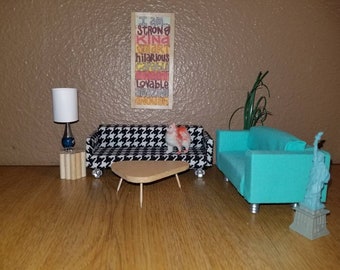 Miniature MCM End Table and Coffee Table