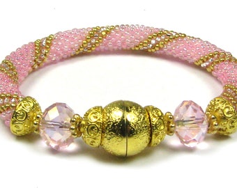 50 OFF Pink on Pink Bead Crochet Bracelet Kit by Ann Benson