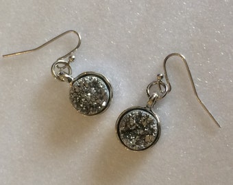 Silver crystal earrings