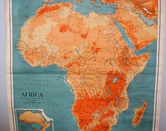 Vintage School Wall Map - Africa (1964)