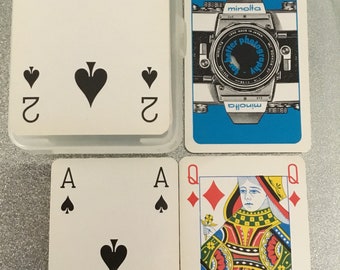 Minotta, commercial Plastic coated playing cards. Plastic boxed.