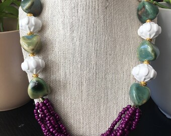 Beaded statement necklace