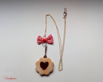 Biscuit necklace heart Strawberry