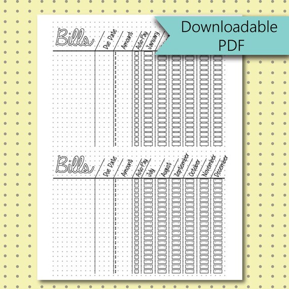 monthly bills tracker