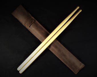 Personalized leather drumsticks case, drumsticks bag, leather drumsticks case, drummer's pouch, drumsticks, percussion case,gift for drummer