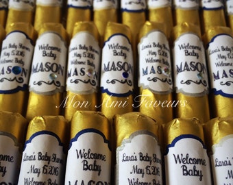Modern Classic Baby Bling Belgian Chocolate Cigars Baby Announcement Set of 50