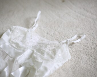 Saveria - soft white lace see through babydoll lingerie