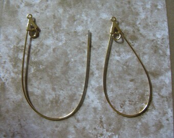 Tear Drop Gold Plated Findings 6 pair