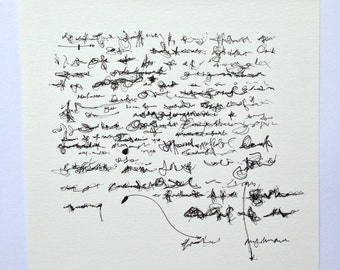 Abstract ink on paper drawing