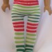 AMERICAN GIRL DOLL Tights: Christmas Striped Tights, fuzzy holiday 18" doll (853)