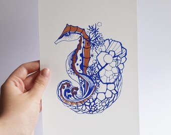 A5 Giclee Print: Seahorse