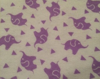 Purple Elephants 100% Flannel