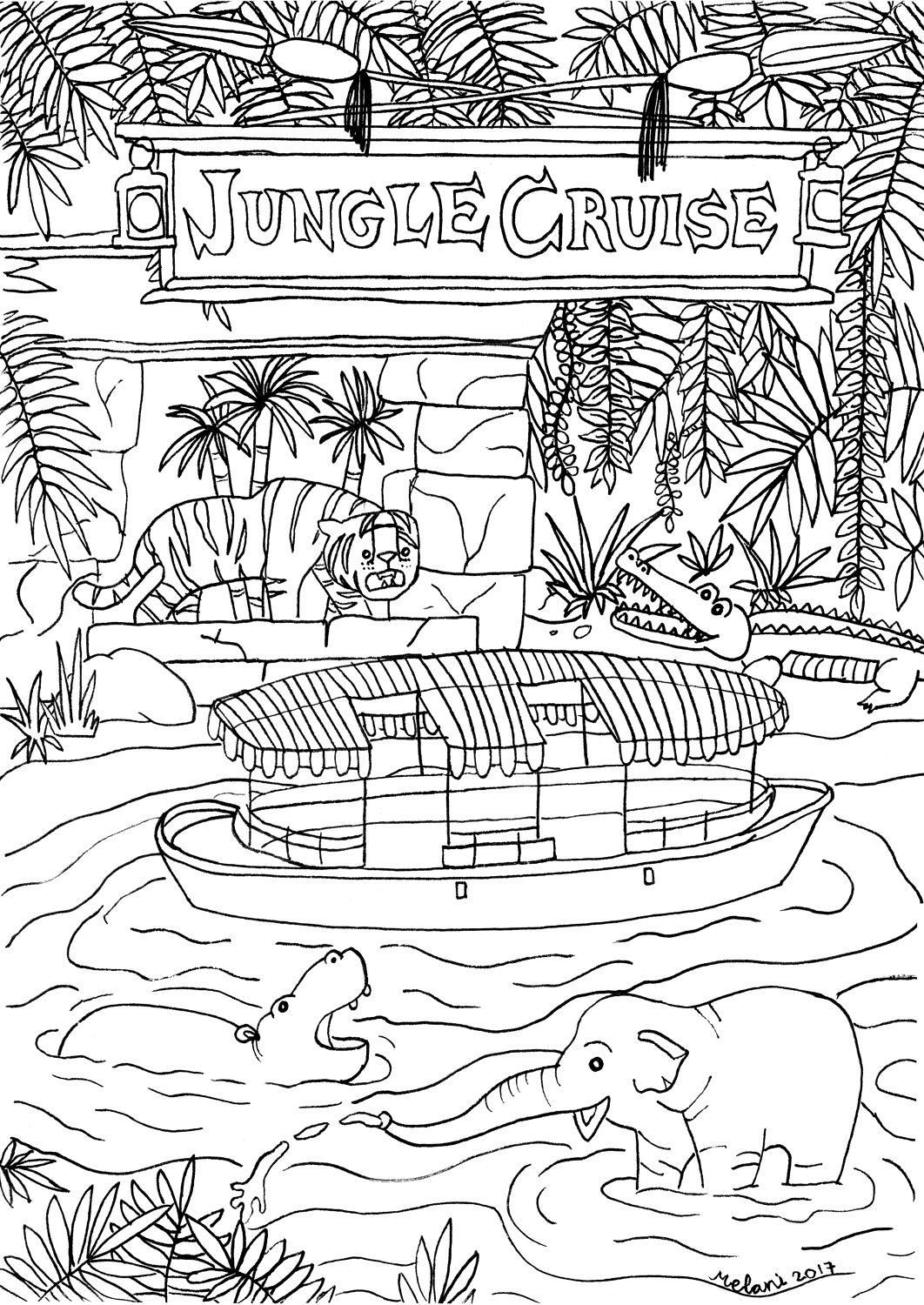 Download Disney Inspired Jungle Cruise Coloring Page Printable