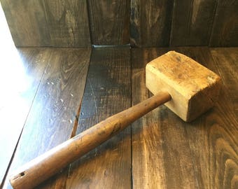 Wooden carpenter or woodworking mallet