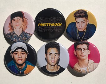 1.25" PRETTYMUCH Pinback Pack Pins Buttons Badges Nick Brandon Austin Edwin Zion