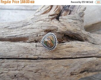 ON SALE Turquoise ring handmade in sterling silver 925 with a boulder turquoise stone from the Royston mine in Nevada