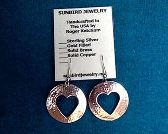 Copper Earrings hammered