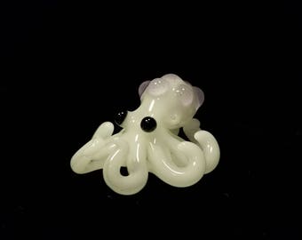 Glow in the Dark Octopus Pendant - Green Glow with Purple Spots