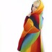 Knitted oversized Sweaters for Women, designer wool original creative coat, long sleeve. Multiwear trendy cape