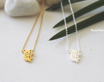 Koala Necklace in Silver/ Gold. Collarbone Necklace. Australian Animal Necklace. Cute Jewelry. Birthday Gift. Gift For Her (PNL-146)