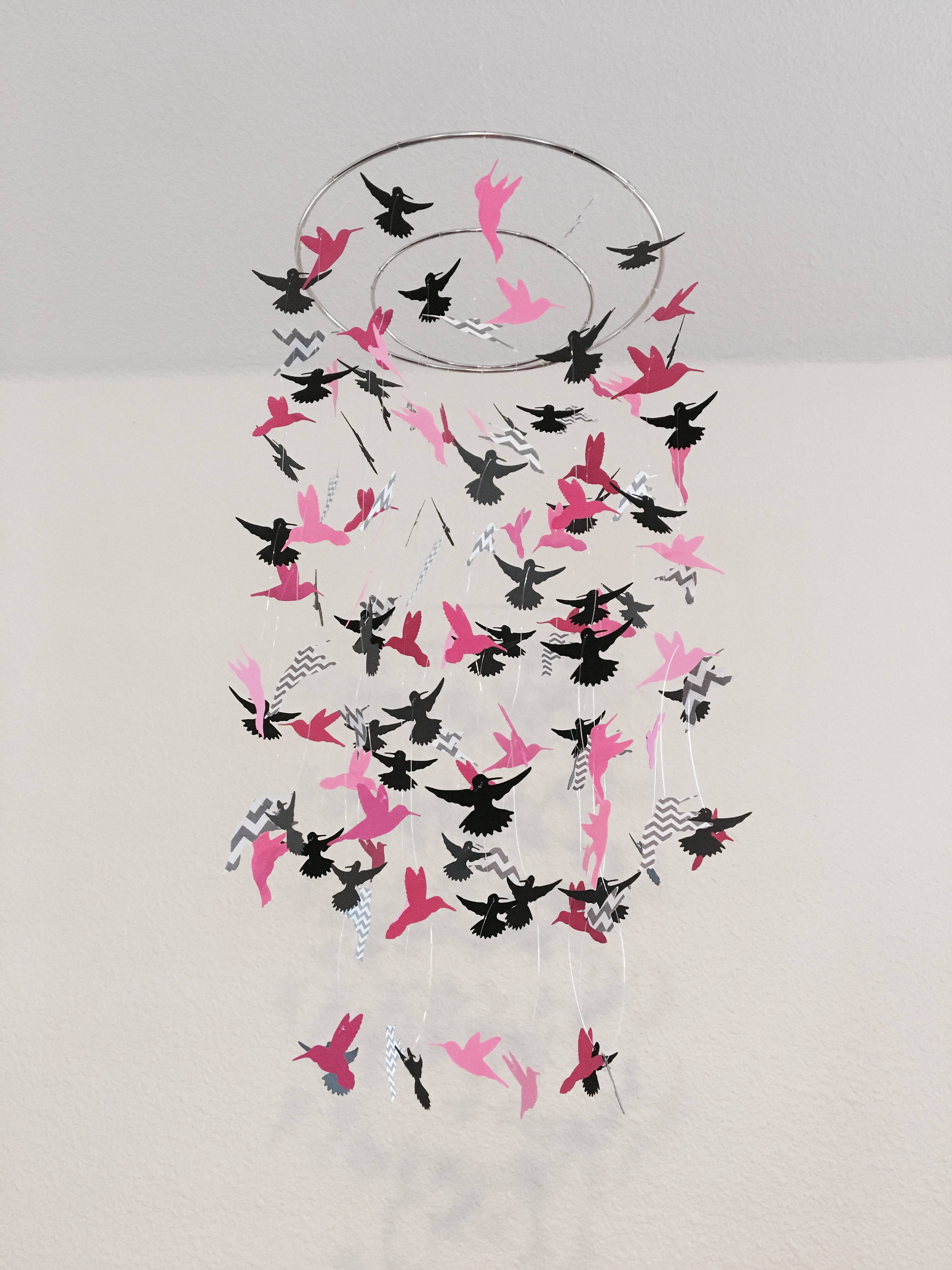 pink hummingbird mobile nursery mobile window decor office