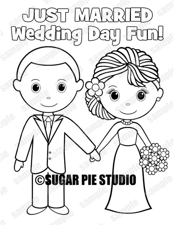Download INSTANT DOWNLOAD Printable Bride Groom Wedding coloring page