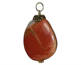 Red Necklace Pendant | Red River Jasper Pendant | Stone Necklace Pendant