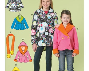 McCalls Sewing Pattern M7236, Girls Fleece Jacket, Girls Easy Hoodie, New Uncut Pattern