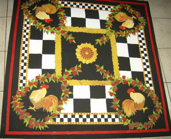Hand Painted Oil Cloth Rug Hand Painted Oil Cloth Rug