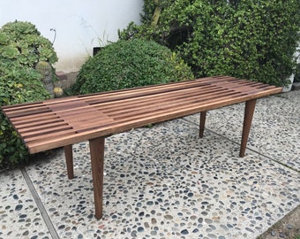 MID CENTURY MODERN Style Narrow Slatted Bench or Coffee Table (Los Angeles)
