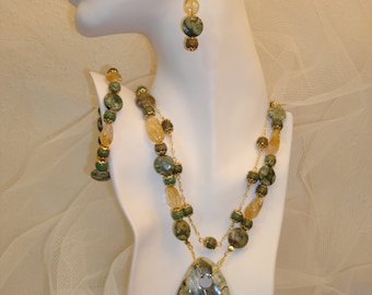 Rainforest Jasper Jewelry Set