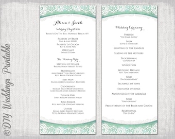 wedding program template plum lace diy order of