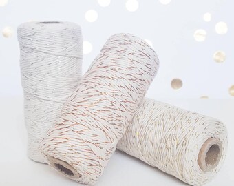 SALE* Copper Twine or Gold Twine or Silver Twine 110 yards of 9-ply Metallic Bakers Twine