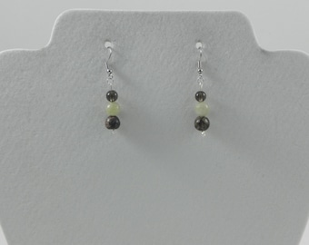 Natural gemstone and glass earrings