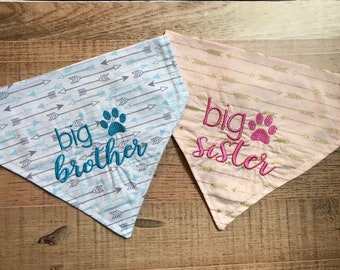 Big Brother Pregnancy announcement dog bandana/Surprise pregnancy announcement/Pregnancy surprise announcement/Dog scarf