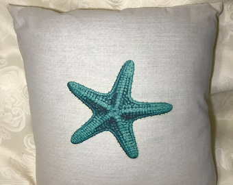 Decorative Blue Starfish Pillow