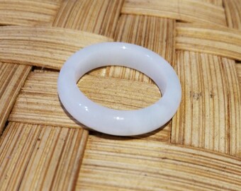 Jadeite ring band 翡翠 icy white grade A