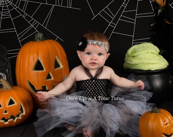 gray black tutu or dress little girls size 12m 2t 3t 4t 5t 6 baby newborn 3 6 9 12 18 months spooky neutral color halloween costume