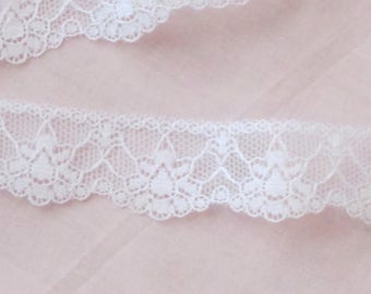 White Flat Edging Lace 2.72 Yards/2.49 meters of 1 Inch/2.54 cm Wide Lace - LRW-19