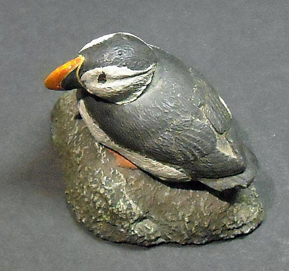 Aus-Ben Mfg Cold-painted Pewter Miniature Atlantic Puffin 1979