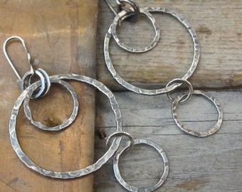 Bubbles Oxidized Sterling Silver Earrings