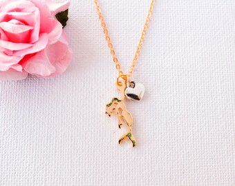 mermaid necklace, gold mermaid, mermaid gift, mermaid jewellery, mermaid jewelry, gold mermaid GM0117, bridesmaid gift, mothers day gift