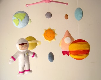Baby crib mobile, astronaut mobile, space mobile, universe mobile, nursery mobile "Planet"