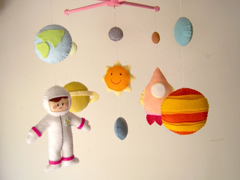 Baby crib mobile astronaut mobile space mobile universe