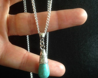 Turquoise necklace • Turquoise Jewelry Rustic necklace • Boho necklace • Gemstone necklace • Layering necklace • Bohemian necklace