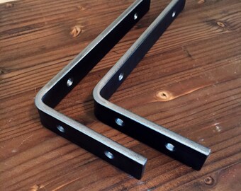 Sale! Handcrafted Metal Shelf Bracket, 1/4" x 1", Shelf Support, Handmade, Rustic, Farmhouse, Iron, Steel,Shelf Hangers, Open Concept